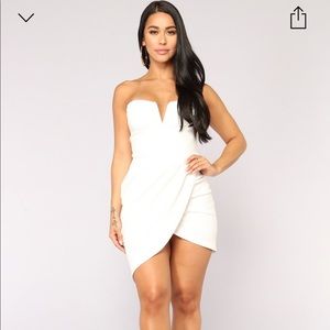 Asymmetrical sweet heart strapless dress